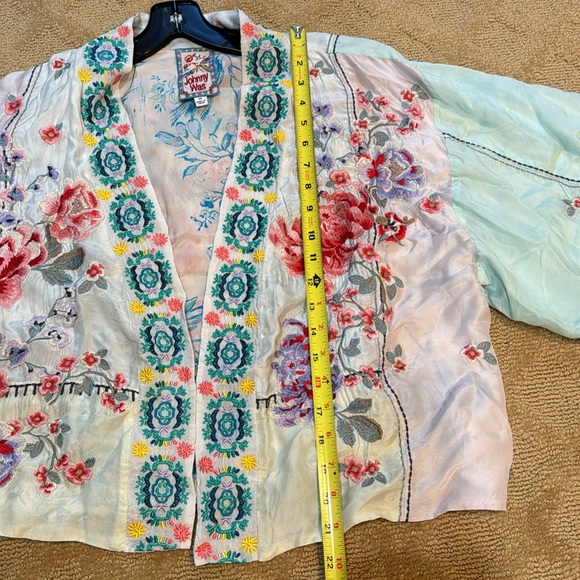 Embroidered Johnny Was Silk Kimono - Picture 6 of 13